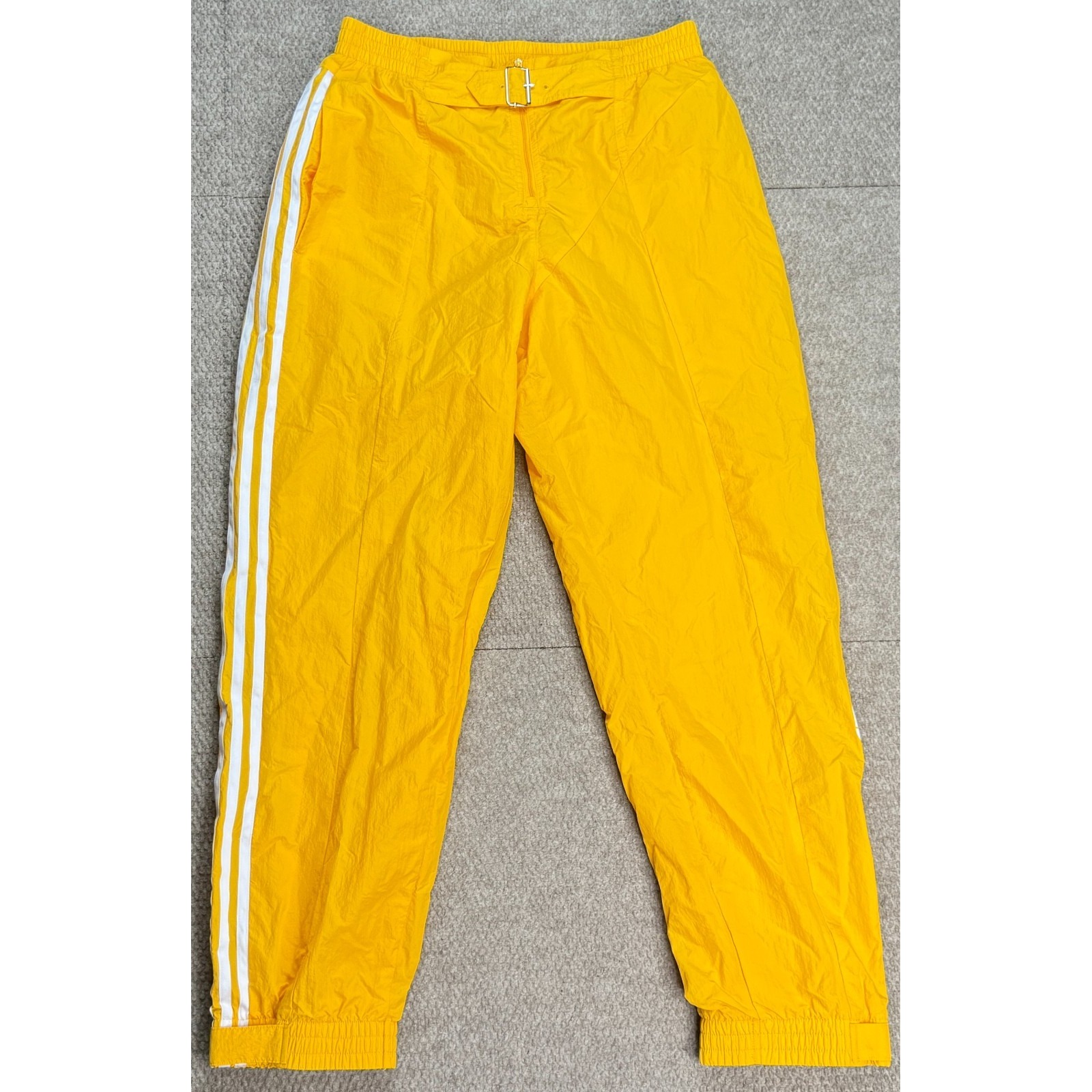 Adidas Paolina Russo Women's Yellow Buckle Waist Windbreaker Track Pants Size L