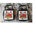 Lot of Two Vintage 70s Cast Iron Teapot Trivets Red Apples Strawberries Tulips