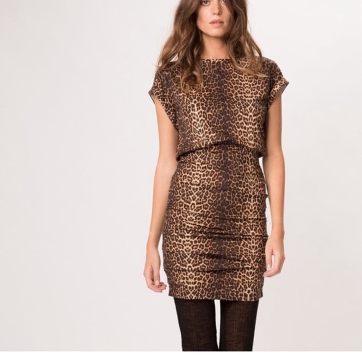 Maje leopard Katanga short stretch mini dress
