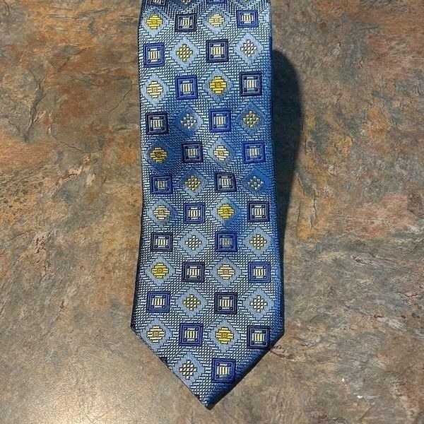 Jos. A. Bank Signature Gold Silk Tie Blue Gold