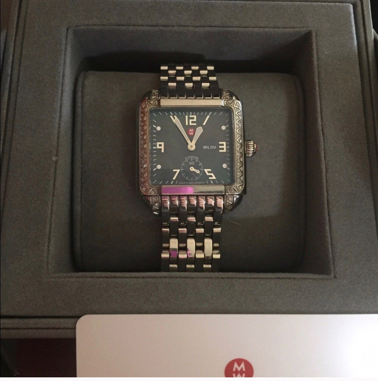 michele milou diamond watch