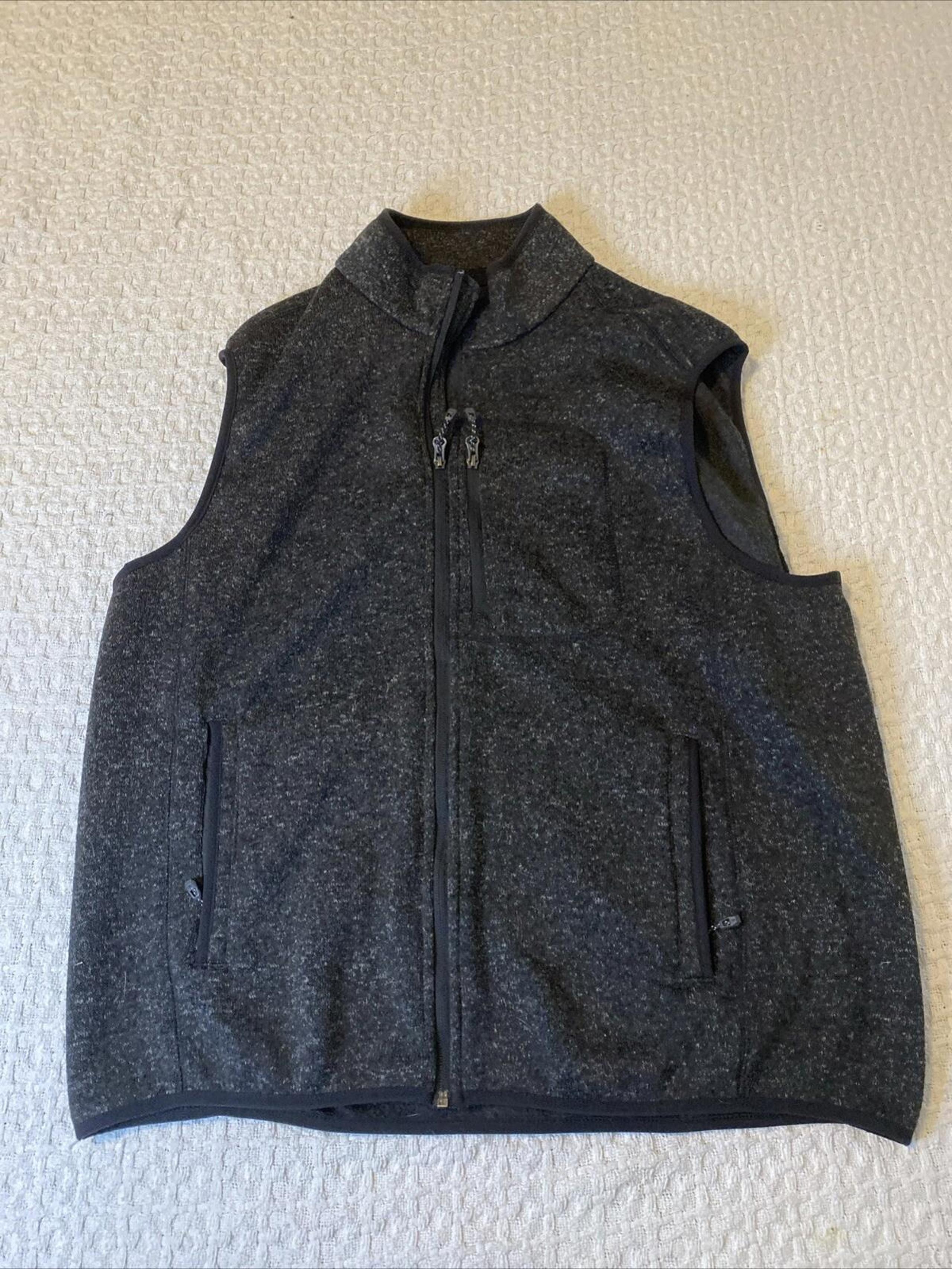 Free Country Fleece Vest Men's Size 2XL Charcoal Black Full Zip Fleece