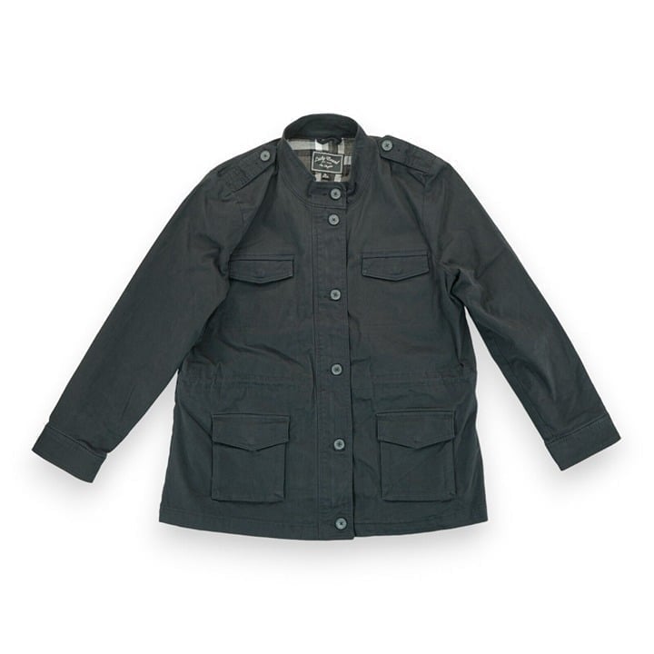 Lucky Brand Black Military Style Long Anorak Jacket Coat Women's Sz XL MSRP 149