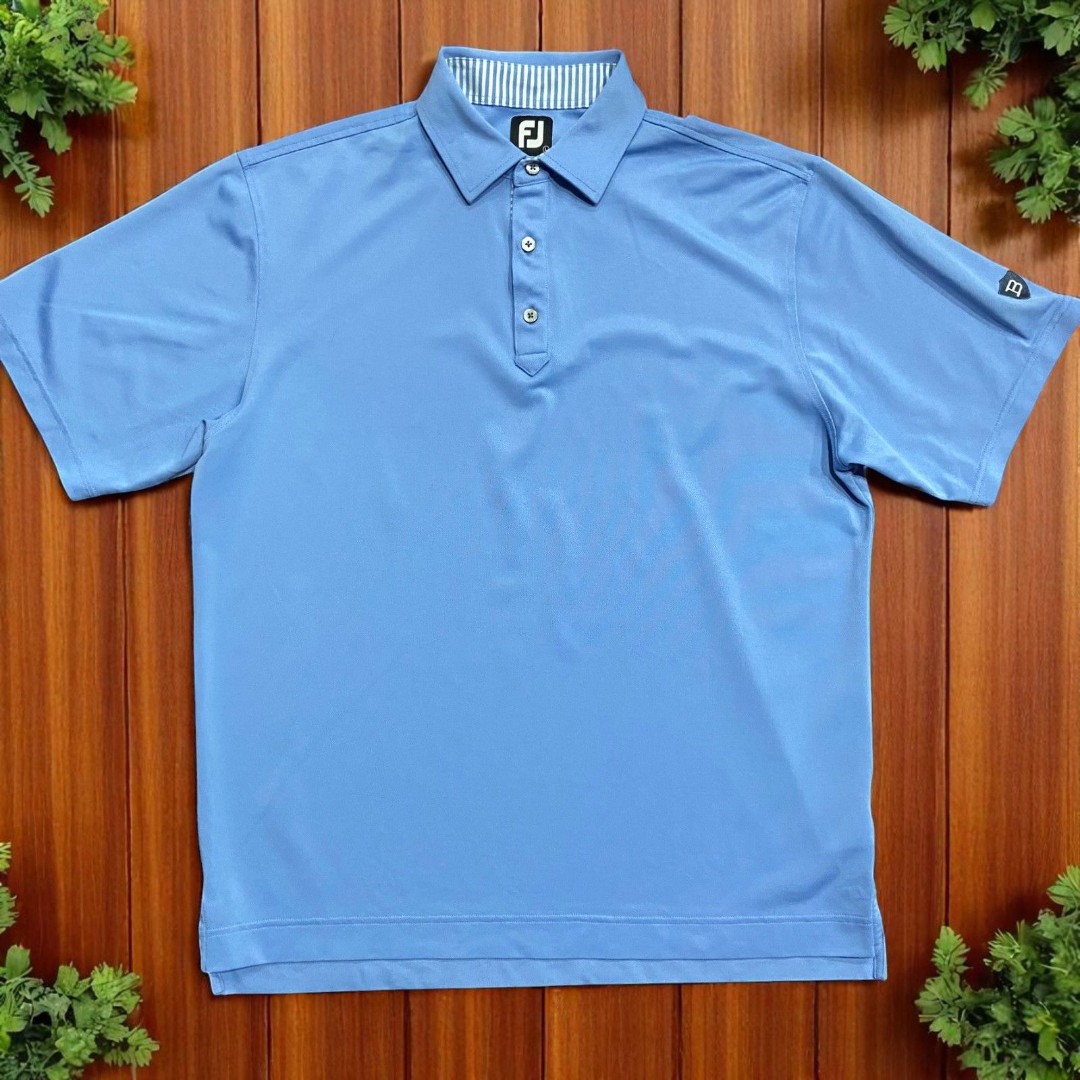 FootJoy Athletic Casual Performance Baby Blue Polo Shirt Men's Size Large