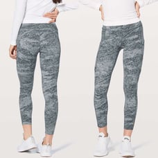 Lululemon Fast & Free Tight Sz 10 7/8 II Nulux 25 In Area Ice Grey