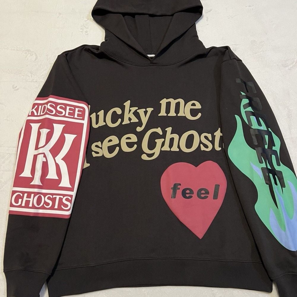 Lucky Me I See Ghosts Hoodie Oversized Mens Size Small
