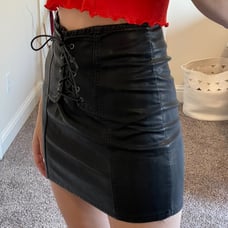Black Leather Mini Skirt