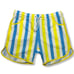 NWT Junk In Your Trunks Swim Shorts Mens M Yellow Blue Striped Pockets Recycled
