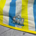 NWT Junk In Your Trunks Swim Shorts Mens M Yellow Blue Striped Pockets Recycled