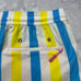 NWT Junk In Your Trunks Swim Shorts Mens M Yellow Blue Striped Pockets Recycled