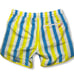 NWT Junk In Your Trunks Swim Shorts Mens M Yellow Blue Striped Pockets Recycled