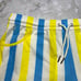 NWT Junk In Your Trunks Swim Shorts Mens M Yellow Blue Striped Pockets Recycled