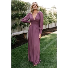 NEW! Baltic Born Olivia Maxi Dress Long Sleeve Vintage Plum Size S Small Women