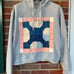 Vintage quilt patch hoodie