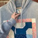 Vintage quilt patch hoodie