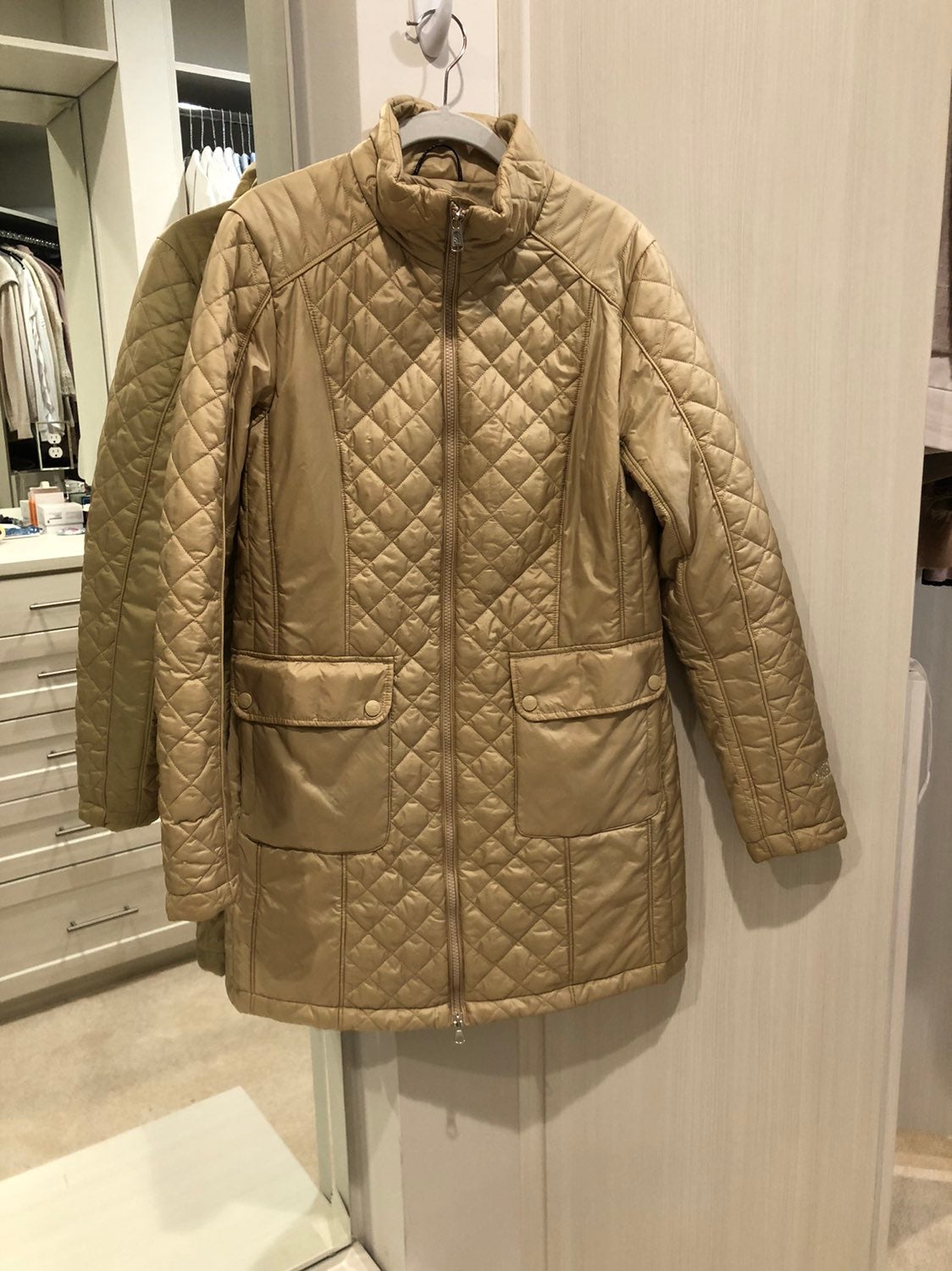 North Face gold/beige coat
