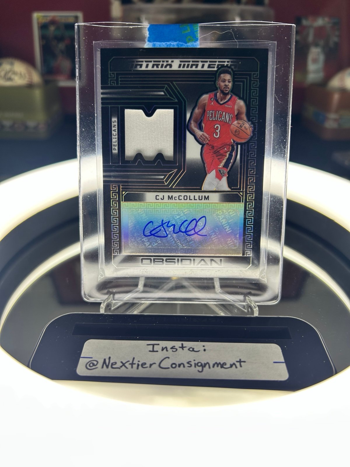 CJ McCollum - Obsidian Jersey Autograph Card #/99 - Pelicans Star player
