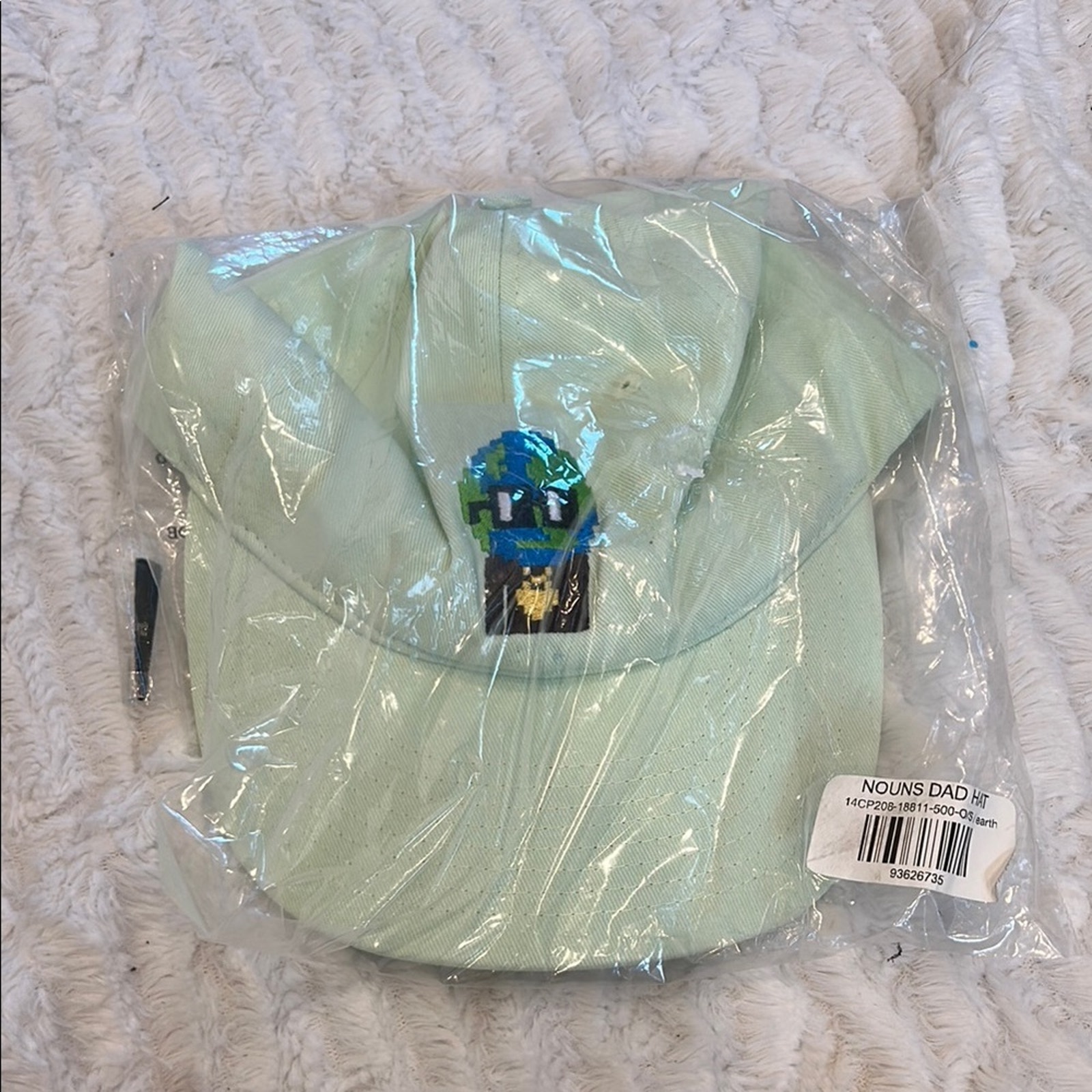 MADHAPPY X NOUNS PIXEL EARTH DAD HAT ADJUSTABLE UNISEX MINT GREEN NEW