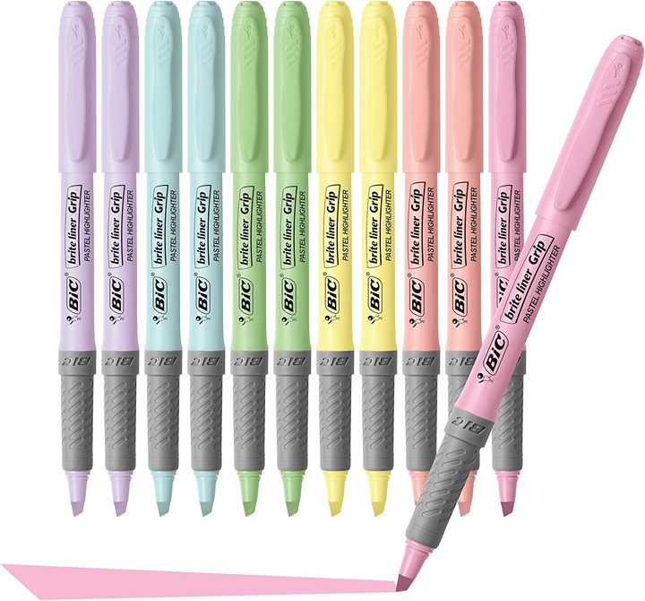 Brite Liner Grip Pastel Highlighter Set 12-Count Pack
