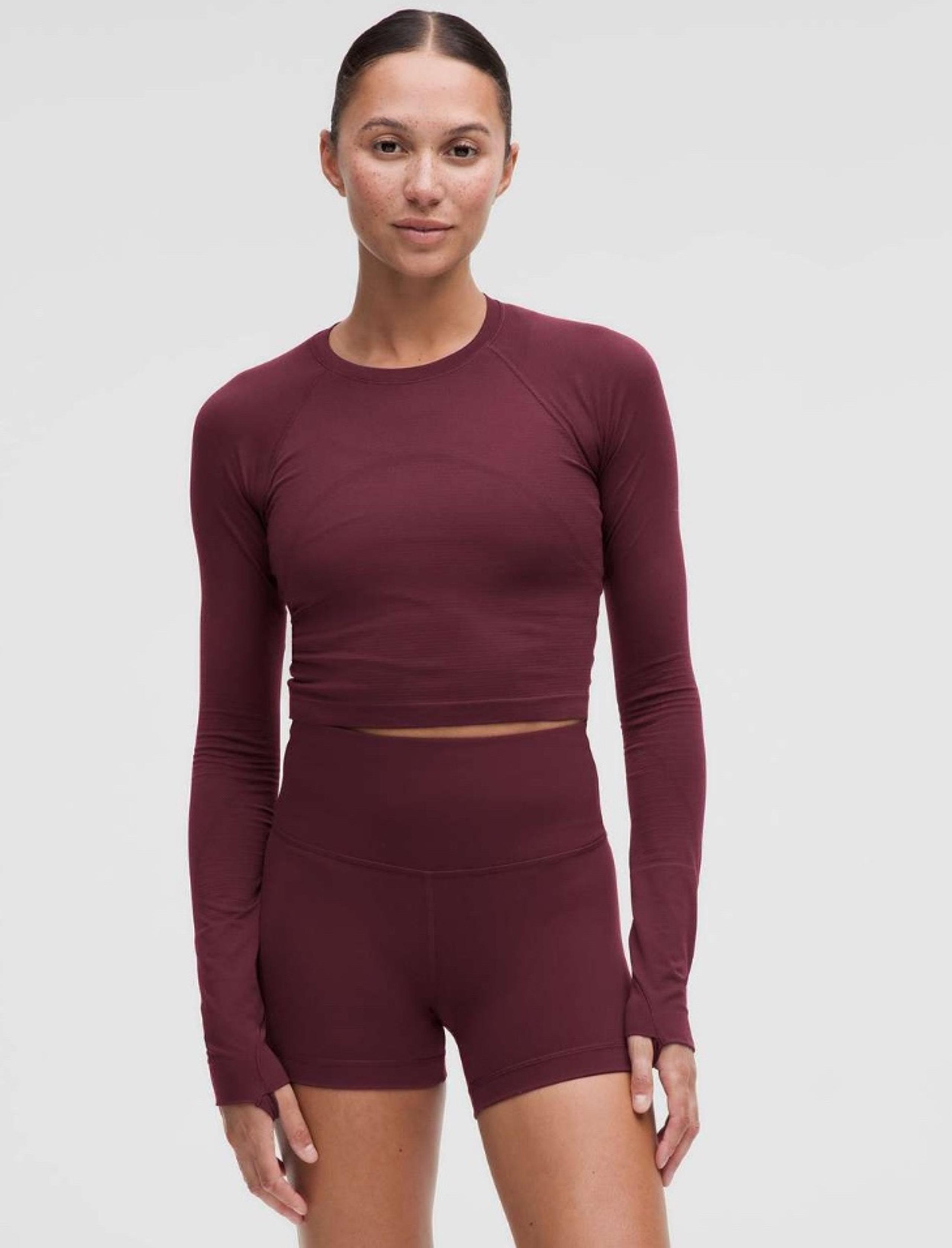 Lululemon Swiftly Tech Cropped Long-Sleeve Shirt 2.0
Garnet / Garnet