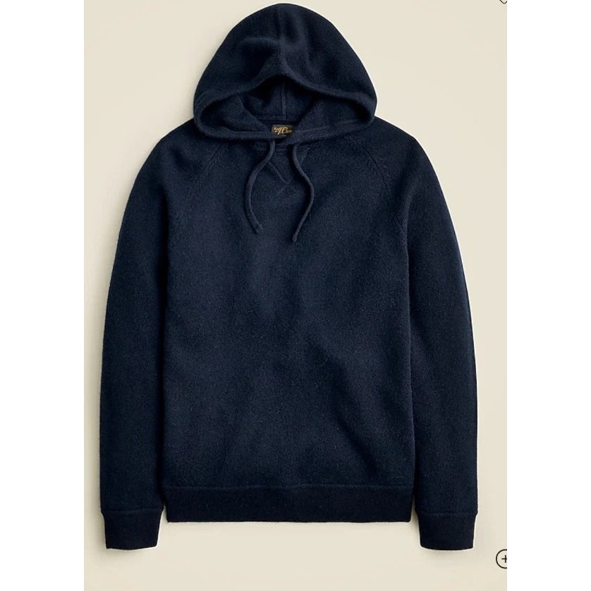 J.Crew Midweight 100% Cashmere Raglan Sleeve Hooded Sweater Mens Size Medium NWT