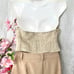 Button up backless halter top
