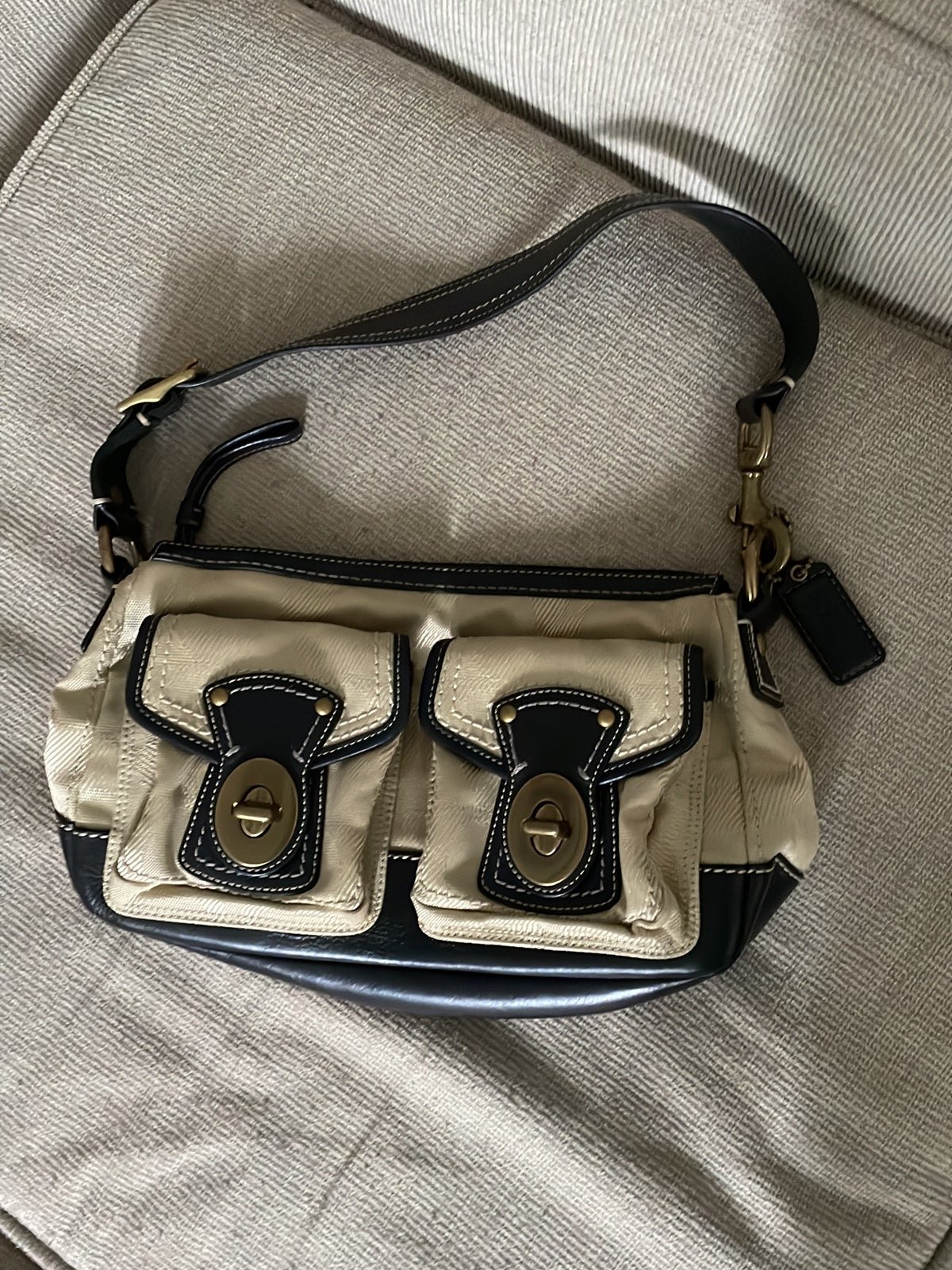 Tan/Beige and Brown Coach Purse
