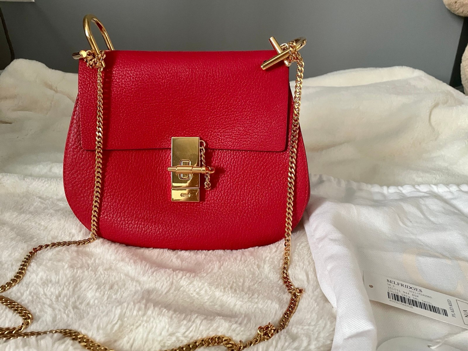 Chloe Drew Grained Lambskin Leather Bag