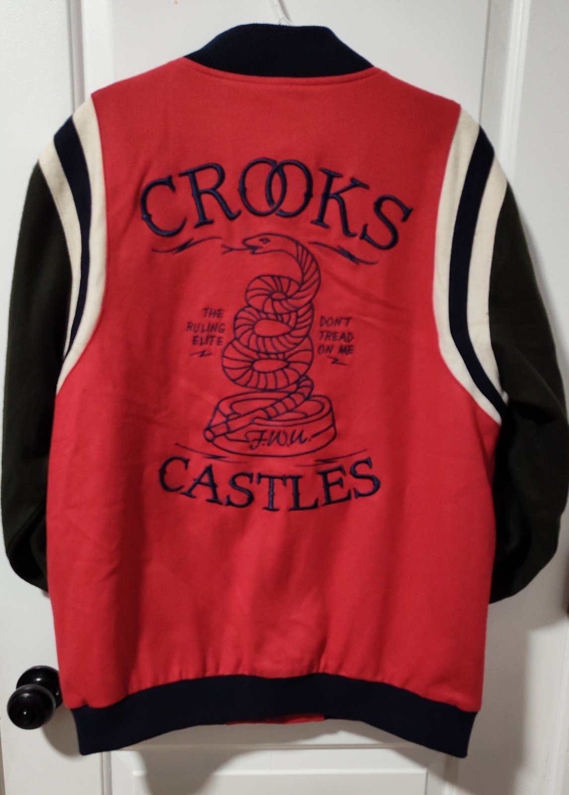 Crooks & Castles Don't Tread On Me Stadium Jacket XL