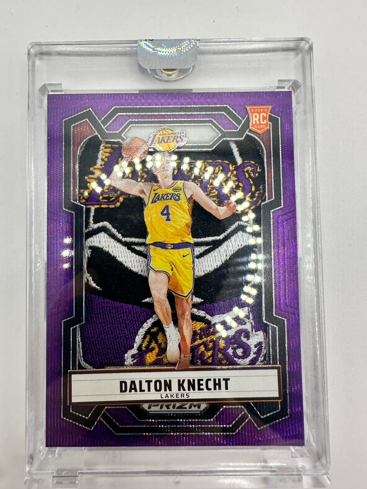 Dalton knecht custom made card with lakers patch