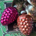 Rare lot of 7 mid century Christmas Tree Ornament Mercury Blown Glass Shiny