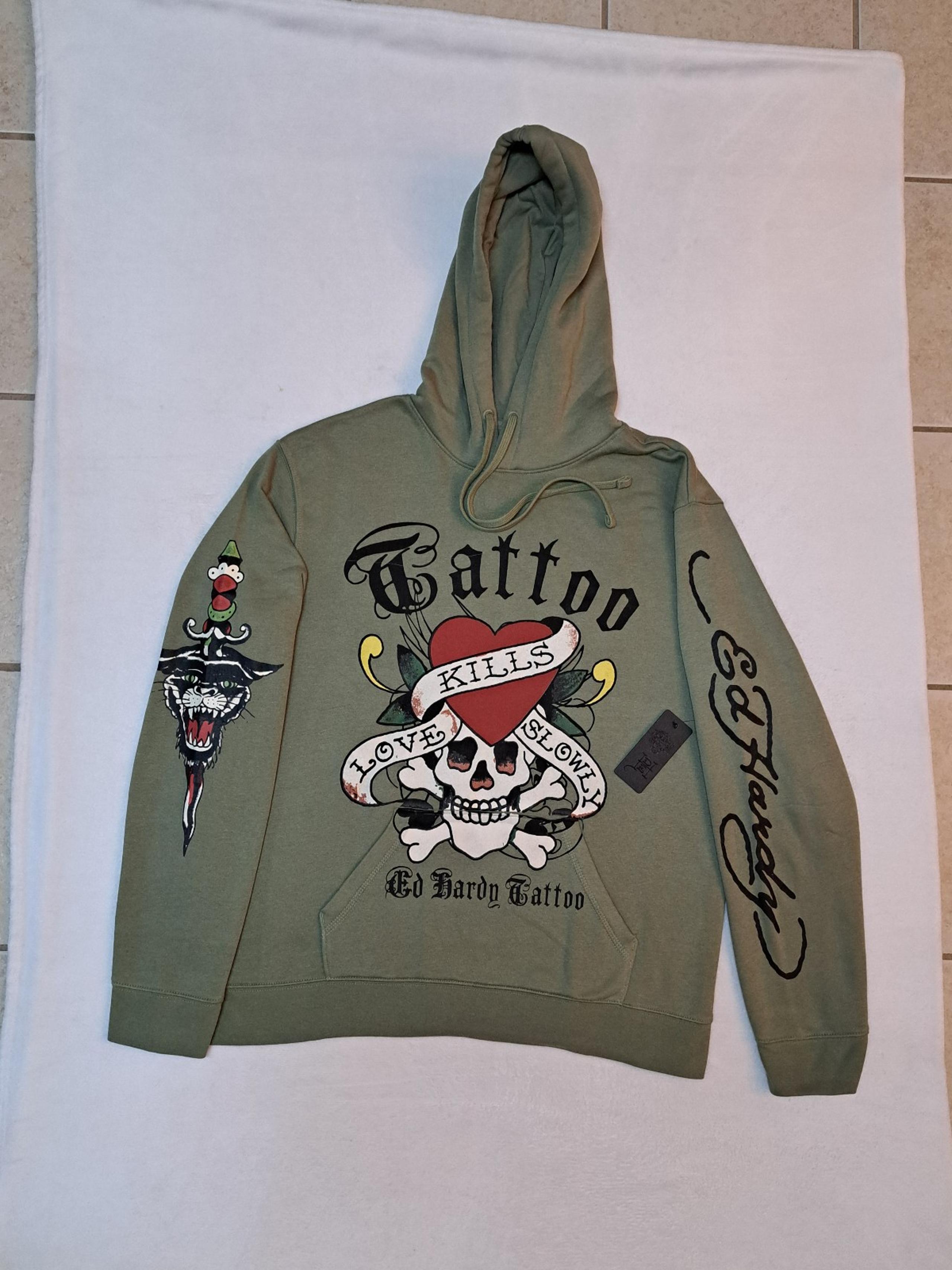 Ed Hardy LOVE KILLS SLOWLY HOODIE - Adult Size LARGE