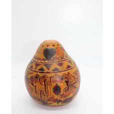 Peruvian Folk Art Storyteller Gourd Hand Carved