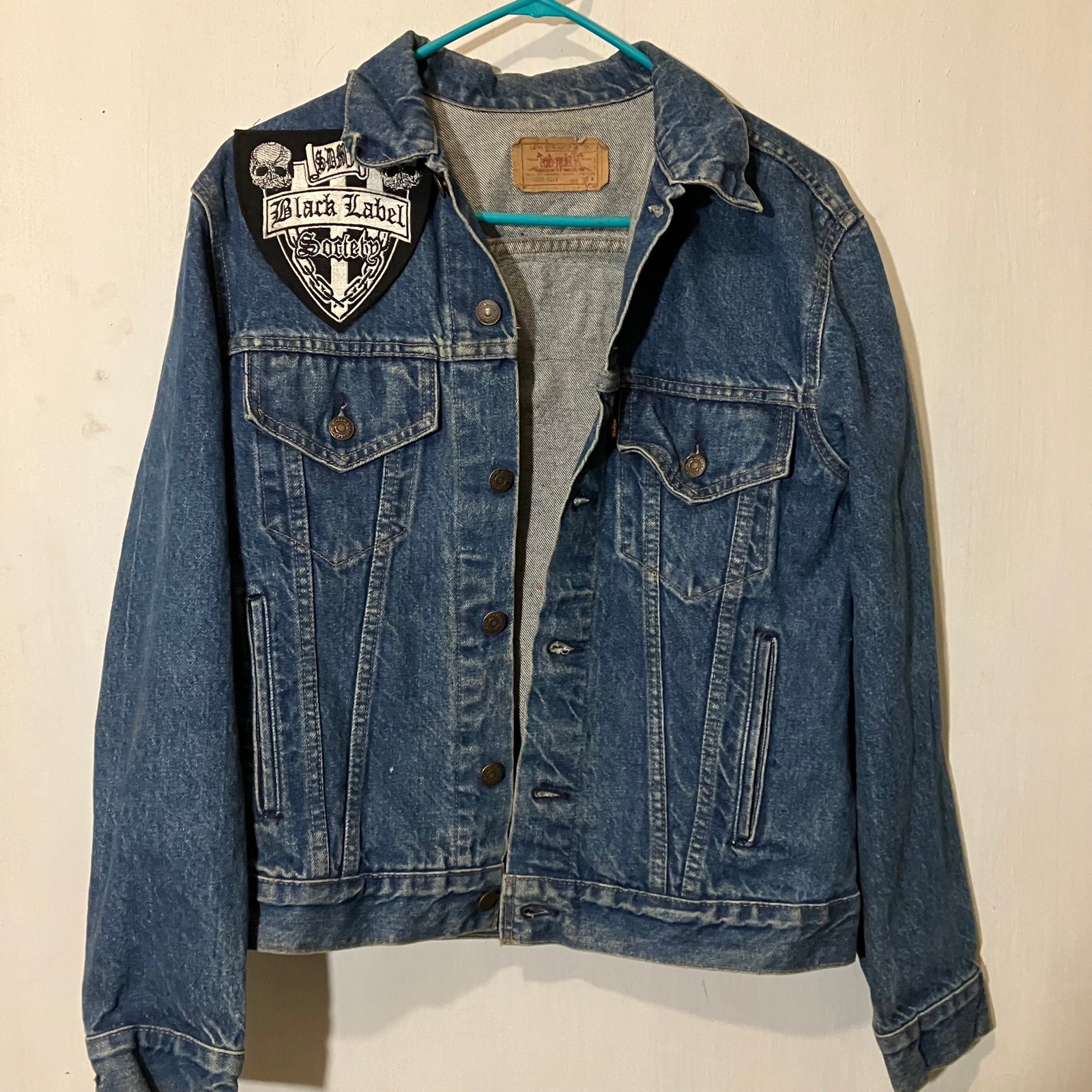 Vintage Levi’s Black Label Society Patched Trucker Jacket