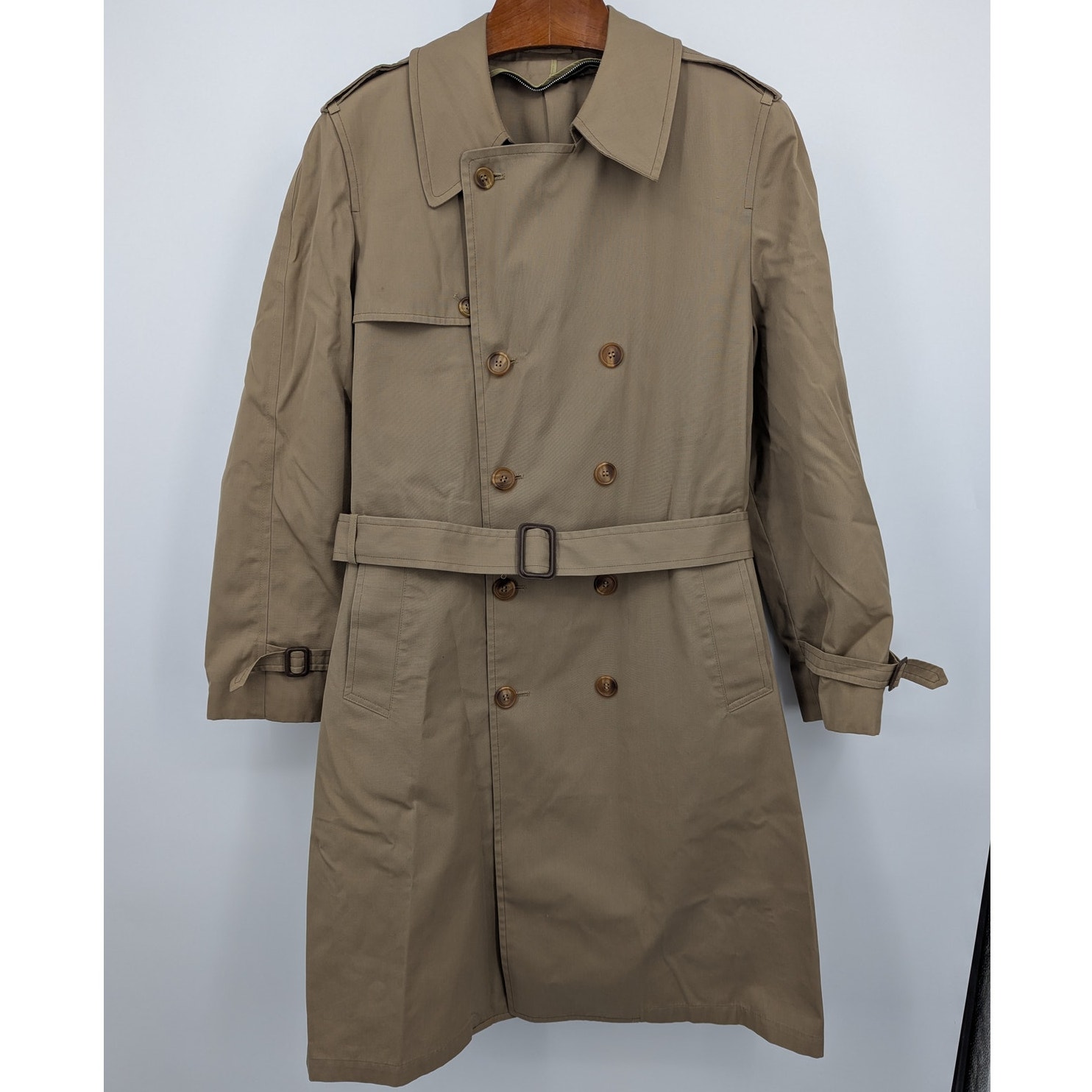 Vintage 90s LONDON FOG Men's Belted 40 Long Trench Coat Overcoat Made in USA