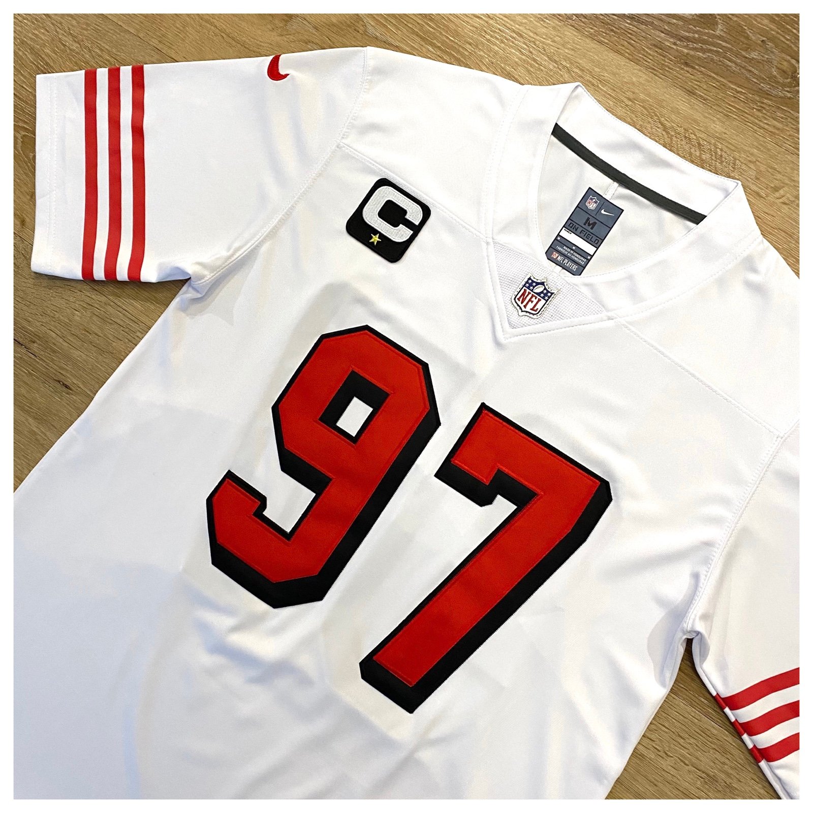 49ers Jersey Nick Bosa QUALITY authentic style Captain Patch
