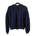 J.Crew Navy Crewneck Sweatshirt Crystal Sequin Embellished Collar Collar Size M