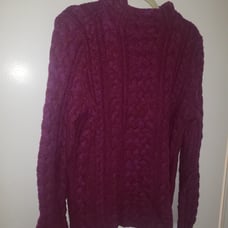 Lands' End Women's Cable Knit Red Sweater - M