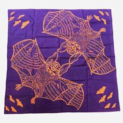 Lush Limited Edition Bat Glow-in-the-Dark 100% Organic Cotton Knot Wrap, 27x27