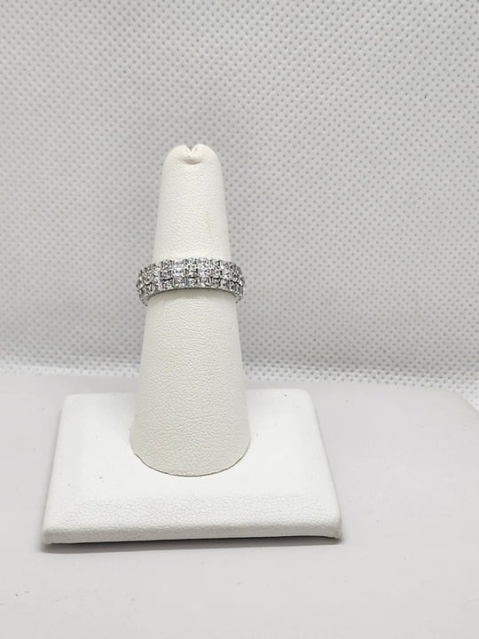 Brand New Sterling Silver 925 3 Row Eternity Ring