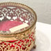 Hollywood Regency Jewelry Box Gold tone Filigree Glass Casket Footed Vintage