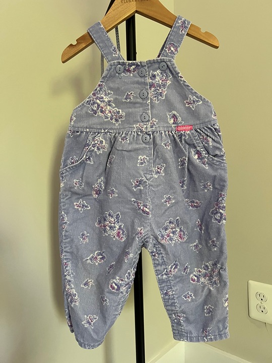 Vintage OshKosh Floral Purple Cord Overalls