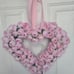Handmade Pink heart shape Valentine's Day wreath Spring wreath rose wreath