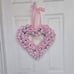 Handmade Pink heart shape Valentine's Day wreath Spring wreath rose wreath