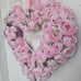 Handmade Pink heart shape Valentine's Day wreath Spring wreath rose wreath