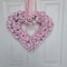 Handmade Pink heart shape Valentine's Day wreath Spring wreath rose wreath