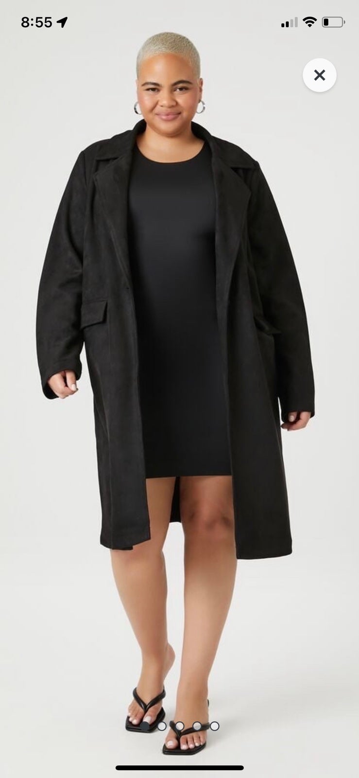 Faux Suade Trench Coat
