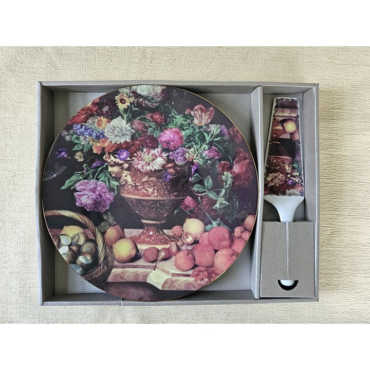 New Vintage Formalities Still Life Fruit 10.75 Porcelain Plate and 9.5 Server