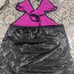 Women's Vintage Rare Bodycon Festival Rave Pink Black Cutout Mini Dress Size L