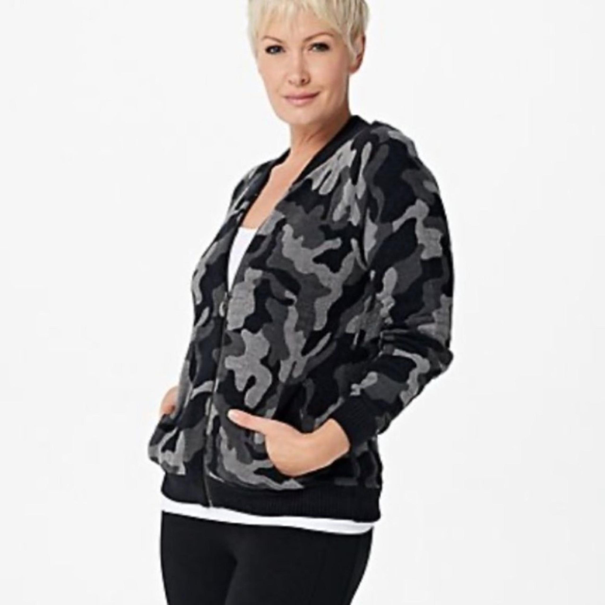 Barefoot Dreams CozyChic Ultra Lite Camo Zip-Up Bomber